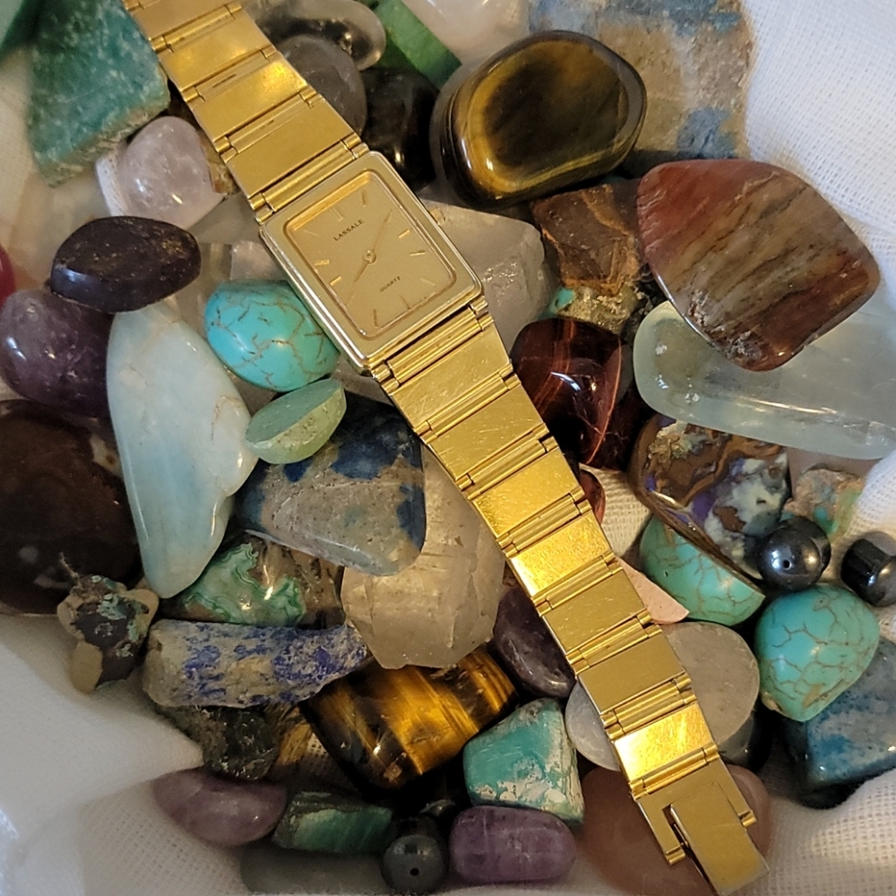 Lassale gold filled quartz water resistant watch